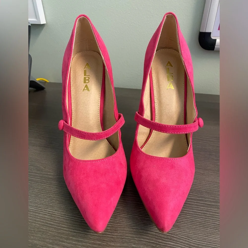 Alba Fuchsia Mary Jane Heels - Picture 2 of 5
